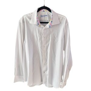 Robert Graham White Shirt with Floral Trim